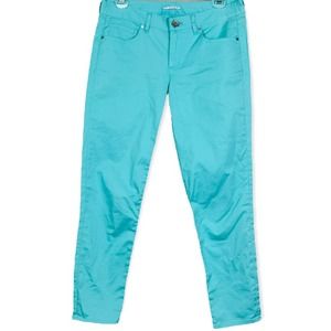 T TAHARI Mint Green Midrise Pastel Cropped Ankle Pants SMALL 4 Stretch Preppy